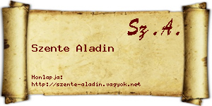 Szente Aladin névjegykártya